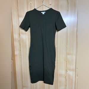 Olive Green H&M Midi T-Shirt Dress